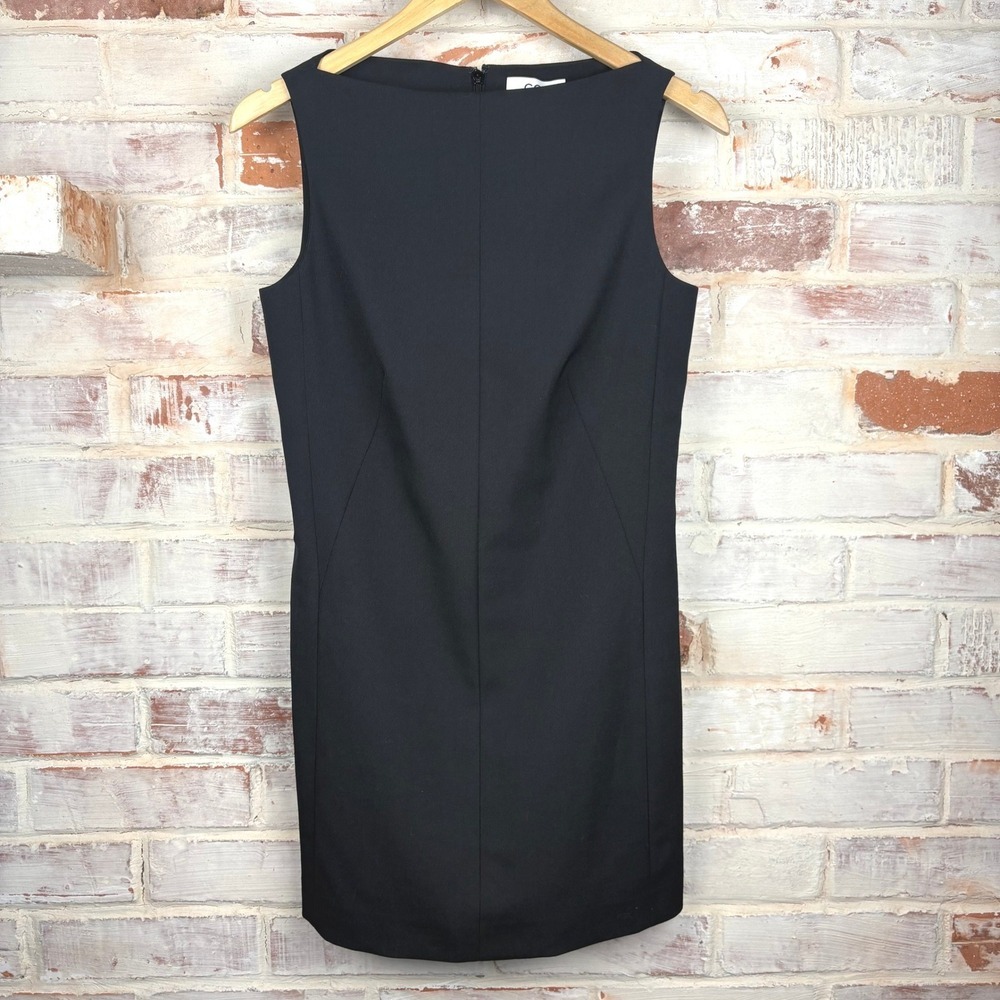 COS NWT Black Wool Blend Sheath Dress Sz 4 Scandi Minimalist LBD Structured Chic